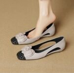 Retro Square-Toe Hollowed-Out Floral Slip-On Shoes