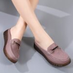 Genuine Leather Flat Half Loafers