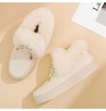 Women's TEMU Furry Shoes Plus Size Bow Snow Boots - Image 5