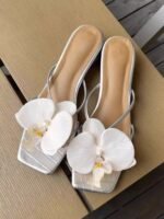 French Style Niche Floral Slippers For Women - Image 4