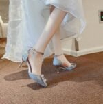 Square buckle one-strap high heels for women - Image 6