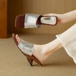 Sophisticated Square Open-Toe Slip-on Sandals for Women - Image 3