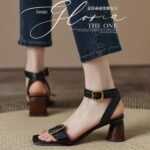 Branded Soft Leather French Retro Sandals - Image 6