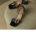 Branded Soft Leather French Retro Sandals - Image 4