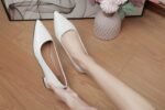 Pointed-Toe Square-Heeled Women's Leather Shoes - Image 7