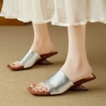 Sophisticated Square Open-Toe Slip-on Sandals for Women - Image 6