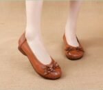Retro Ethnic Style Genuine Leather Wedge Heel - Image 4
