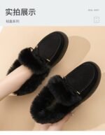 Women's TEMU Furry Shoes Plus Size Bow Snow Boots - Image 8