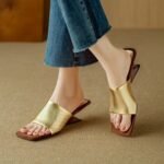 Sophisticated Square Open-Toe Slip-on Sandals for Women