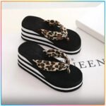 Flip Flop High Heel Towel Cloth Slippers - Image 4