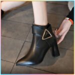 Zipper Leather Women’s Boots - Image 3
