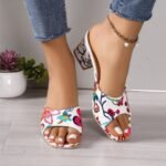 Open Toe High Heeled Square Toe Slippers for Women - Image 8