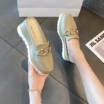 Korean style Square Toe Wedge Loafers - Image 10