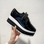 New Lace-up Square-toe Patent Leather - Image 7