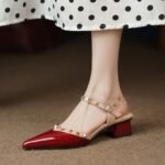 Studded Pointed Toe Heel for Women, - Image 6