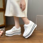 Platform Stripesd Platform Sole Lace-Up Women's Shoes - Image 4