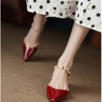 Studded Pointed Toe Heel for Women, - Image 3