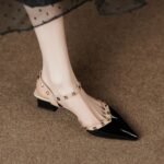 Studded Pointed Toe Heel for Women, - Image 5