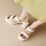 Premium Summer Chunky Heel Leather Sandals - Image 5