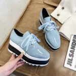 New Lace-up Square-toe Patent Leather
