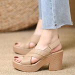 Women's Retro Round Toe Cross Strap Sandals - Image 8