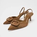 Brown Buckle High Heels Strap Open Sandals