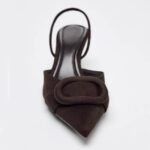 Brown Buckle High Heels Strap Open Sandals - Image 4