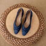Square Toe Shallow Knit Color-Blocking Elegant Women's Shoes - Image 4