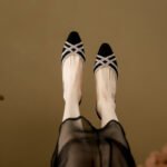 Square Toe Shallow Knit Color-Blocking Elegant Women's Shoes - Image 8