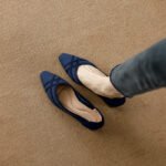 Square Toe Shallow Knit Color-Blocking Elegant Women's Shoes - Image 7