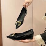 Leather wedge heel loafers for women - Image 6