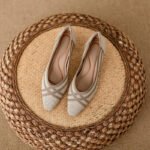 Square Toe Shallow Knit Color-Blocking Elegant Women's Shoes - Image 2