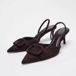 Brown Buckle High Heels Strap Open Sandals - Image 2