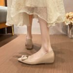 Leather wedge heel loafers for women - Image 7