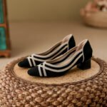 Square Toe Shallow Knit Color-Blocking Elegant Women's Shoes - Image 3