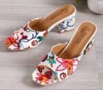 Open Toe High Heeled Square Toe Slippers for Women - Image 2