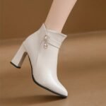 Soft Leather Mid-Heeled Winter Boots - Image 4
