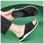 Flyknit Rhinestone Flat Sandals for Women - Image 11