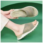 Flyknit Rhinestone Flat Sandals for Women - Image 2