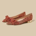 Crystal Sequin Red Wedding Xiuhe Thick Heel Pointed Toe Shoes - Image 3