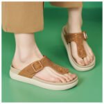 Rhinestone Flip-Flops Comfortable Thick-Soled Beach Slippers