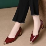 Metal Pointed Toe Pumps for Women