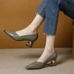 Metal Pointed Toe Pumps for Women - Image 2